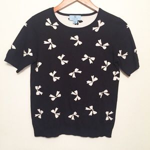 CeCe Bow Short Sleeve Sweater